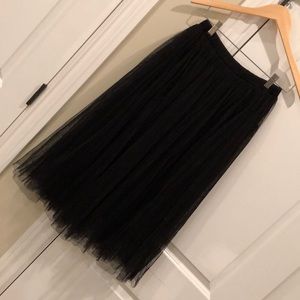 Black Tulle Midi Skirt